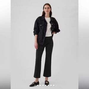 NWT GAP High Rise Black Ponte Double Knit Seamed Kick Crop Pants, 10P
